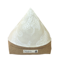 Load image into Gallery viewer, Sankalpa Meditation Cushion | Cream Doodle & Tan - Medium