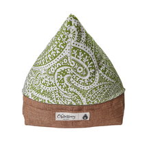 Load image into Gallery viewer, Sankalpa Meditation Cushion | Paisley Green & Tan - Medium