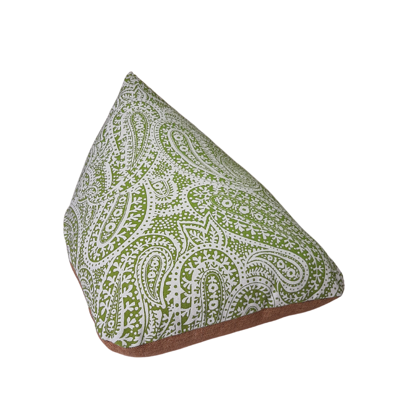 Sankalpa Meditation Cushion | Paisley Green & Tan - Medium